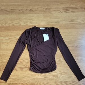 Zara Chocolate Brown Long Sleeve Shirt
